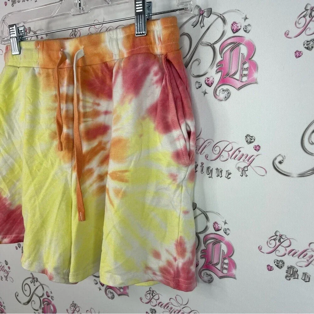 Jane and Delancey shorts sunset 🌅 Colors Vibrant Tie-Dye Athletic Shorts